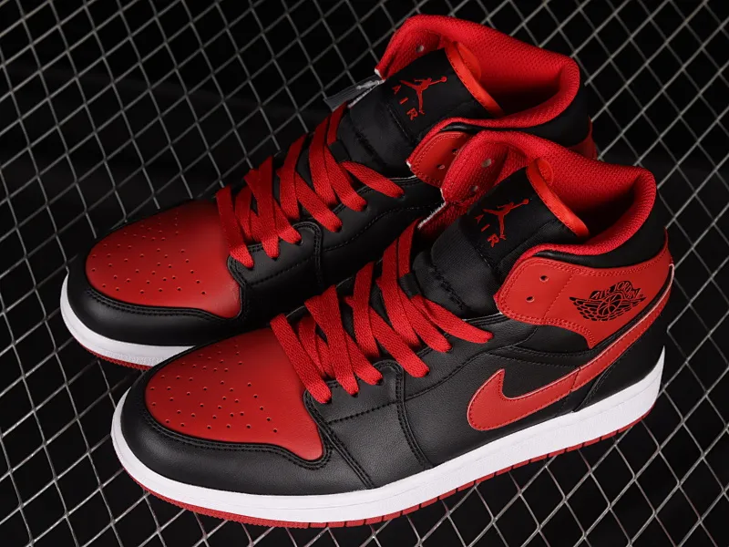 All categories Air Jordan Jordan series basketball shoes Air Jordan 1 Mid Air Jordan 1 Mid AJ1 Joe 1 black and red China basketball shoes DQ8426-060